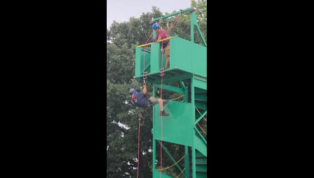 Members from Hartford and Carlisle Fire Department participated in high angle rope rescue training on July 25. This training was made possible with the help of Professional Rescue Innovations and Iowa Fire Service Training Bureau.